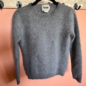 Acne Studios Soft Gray Angora Pullover Sweater